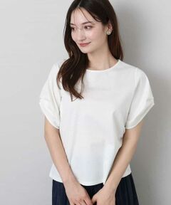 MK MICHEL KLEIN / エムケーミッシェルクラン カットソー | タックスリーブポンチカットソー/接触冷感/洗える