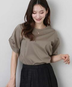 MK MICHEL KLEIN / エムケーミッシェルクラン カットソー | タックスリーブポンチカットソー/接触冷感/洗える