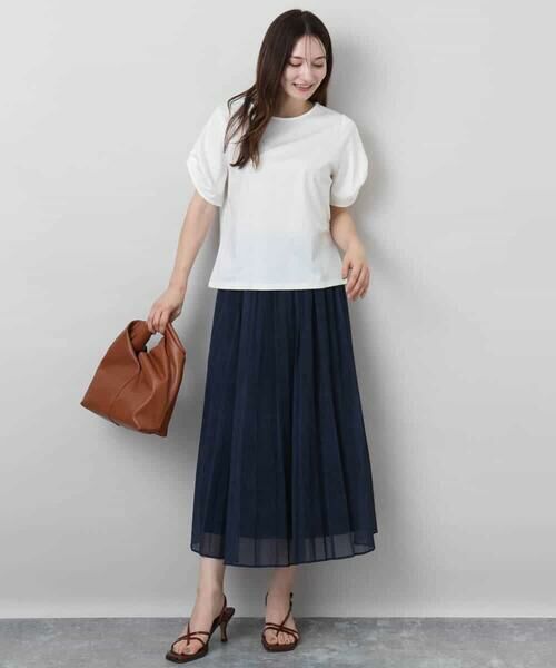 MK MICHEL KLEIN / エムケーミッシェルクラン カットソー | タックスリーブポンチカットソー/接触冷感/洗える | 詳細2