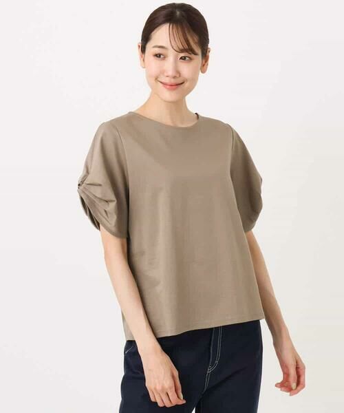 MK MICHEL KLEIN / エムケーミッシェルクラン カットソー | タックスリーブポンチカットソー/接触冷感/洗える | 詳細20