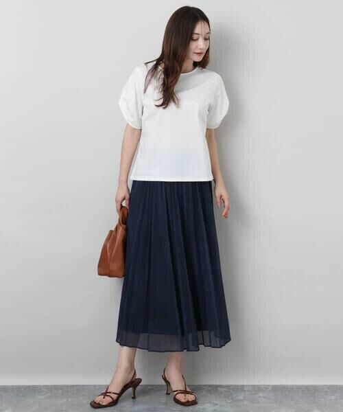 MK MICHEL KLEIN / エムケーミッシェルクラン カットソー | タックスリーブポンチカットソー/接触冷感/洗える | 詳細3