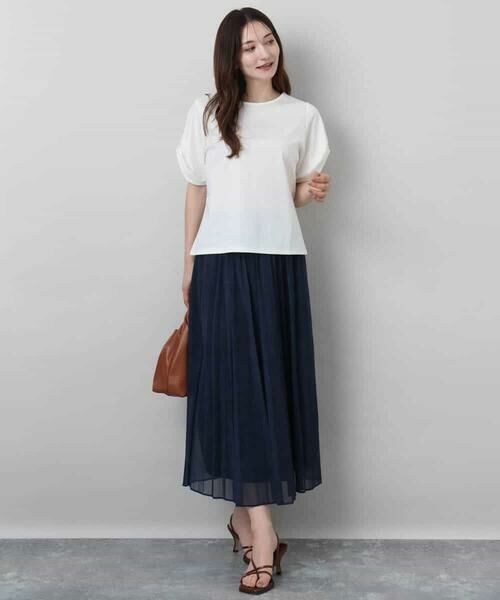 MK MICHEL KLEIN / エムケーミッシェルクラン カットソー | タックスリーブポンチカットソー/接触冷感/洗える | 詳細4