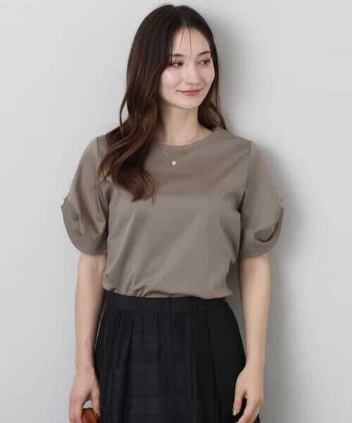 MK MICHEL KLEIN / エムケーミッシェルクラン カットソー | タックスリーブポンチカットソー/接触冷感/洗える | 詳細5
