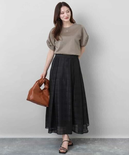 MK MICHEL KLEIN / エムケーミッシェルクラン カットソー | タックスリーブポンチカットソー/接触冷感/洗える | 詳細7