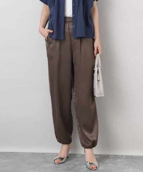 MK MICHEL KLEIN / エムケーミッシェルクラン その他パンツ | サテンヴィンテージ調ワイドパンツ/接触冷感/洗える | 詳細1