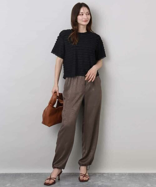 MK MICHEL KLEIN / エムケーミッシェルクラン その他パンツ | サテンヴィンテージ調ワイドパンツ/接触冷感/洗える | 詳細11