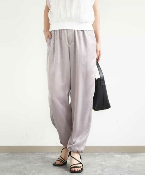 MK MICHEL KLEIN / エムケーミッシェルクラン その他パンツ | サテンヴィンテージ調ワイドパンツ/接触冷感/洗える | 詳細12