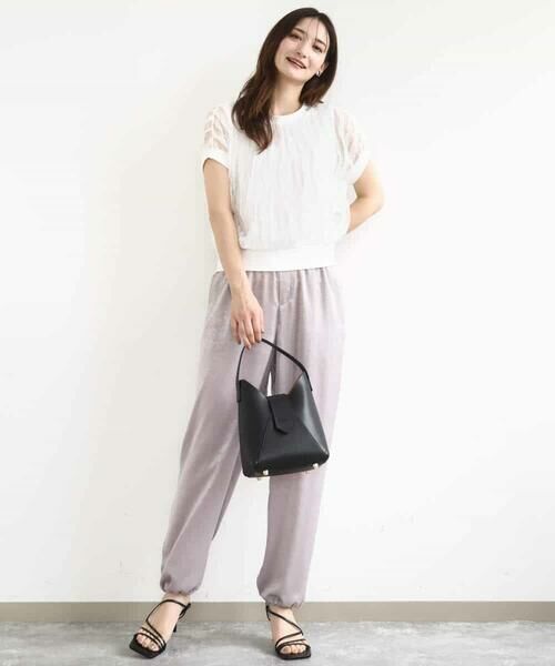 MK MICHEL KLEIN / エムケーミッシェルクラン その他パンツ | サテンヴィンテージ調ワイドパンツ/接触冷感/洗える | 詳細14