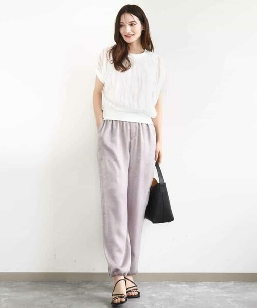 MK MICHEL KLEIN / エムケーミッシェルクラン その他パンツ | サテンヴィンテージ調ワイドパンツ/接触冷感/洗える | 詳細15