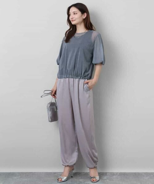 MK MICHEL KLEIN / エムケーミッシェルクラン その他パンツ | サテンヴィンテージ調ワイドパンツ/接触冷感/洗える | 詳細16