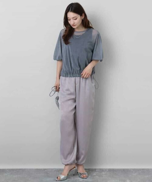 MK MICHEL KLEIN / エムケーミッシェルクラン その他パンツ | サテンヴィンテージ調ワイドパンツ/接触冷感/洗える | 詳細17