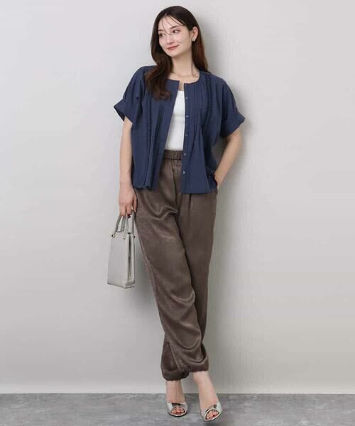 MK MICHEL KLEIN / エムケーミッシェルクラン その他パンツ | サテンヴィンテージ調ワイドパンツ/接触冷感/洗える | 詳細2