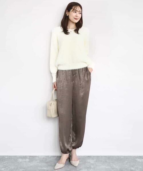 MK MICHEL KLEIN / エムケーミッシェルクラン その他パンツ | サテンヴィンテージ調ワイドパンツ/接触冷感/洗える | 詳細21