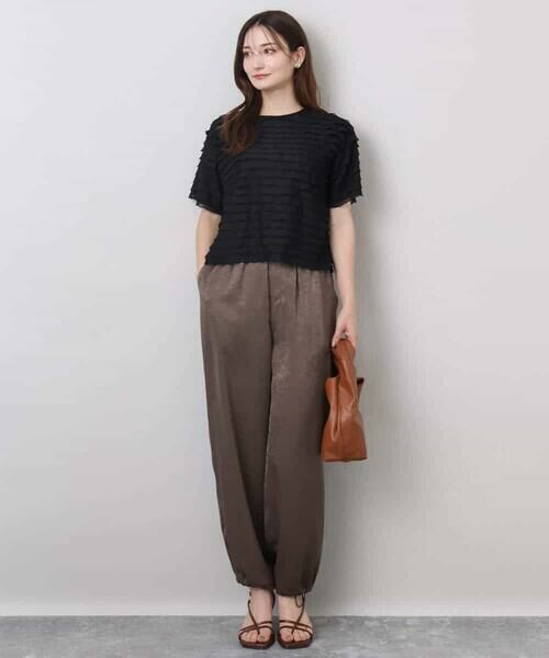 MK MICHEL KLEIN / エムケーミッシェルクラン その他パンツ | サテンヴィンテージ調ワイドパンツ/接触冷感/洗える | 詳細8