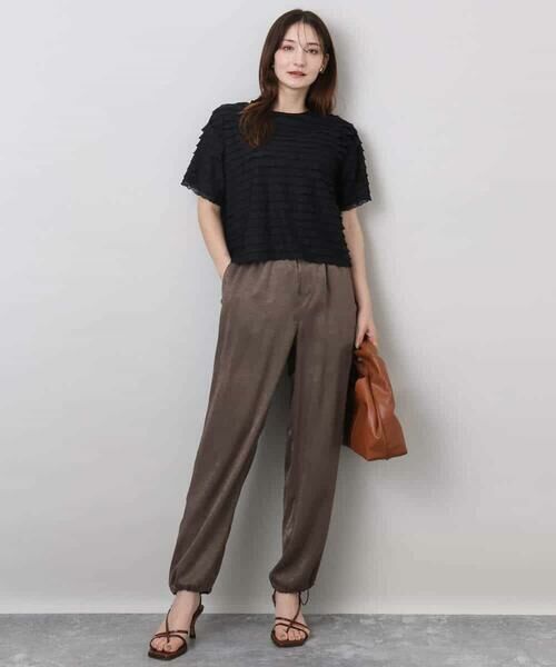 MK MICHEL KLEIN / エムケーミッシェルクラン その他パンツ | サテンヴィンテージ調ワイドパンツ/接触冷感/洗える | 詳細9