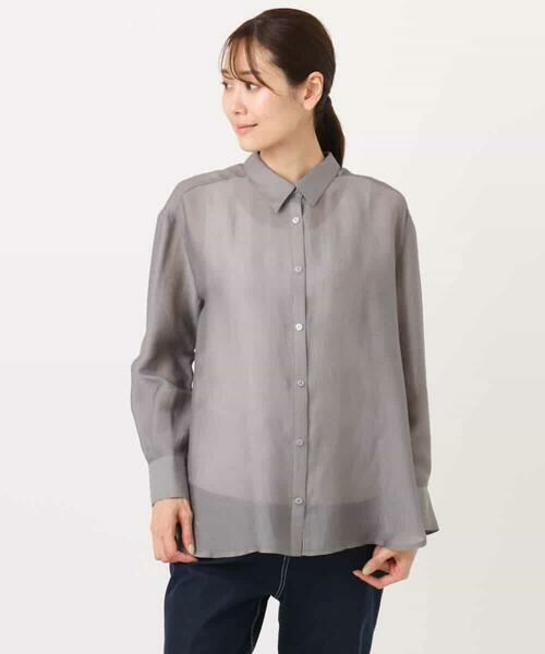 MK MICHEL KLEIN / エムケーミッシェルクラン シャツ・ブラウス | シアーローンシャツブラウス/洗える | 詳細7