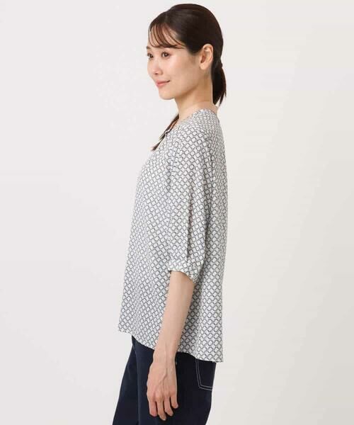 MK MICHEL KLEIN / エムケーミッシェルクラン シャツ・ブラウス | 幾何プリント配色ブラウス/接触冷感/洗える | 詳細11