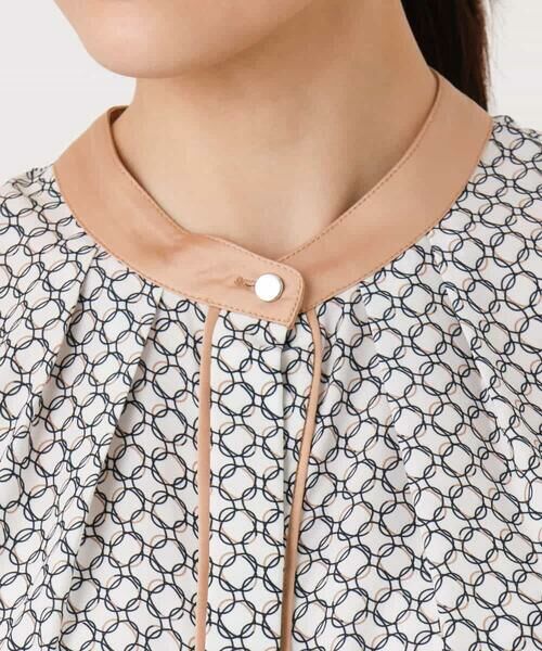 MK MICHEL KLEIN / エムケーミッシェルクラン シャツ・ブラウス | 幾何プリント配色ブラウス/接触冷感/洗える | 詳細13