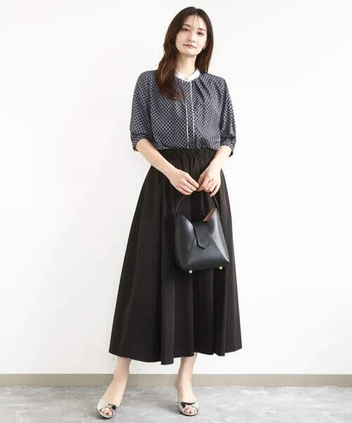 MK MICHEL KLEIN / エムケーミッシェルクラン シャツ・ブラウス | 幾何プリント配色ブラウス/接触冷感/洗える | 詳細2