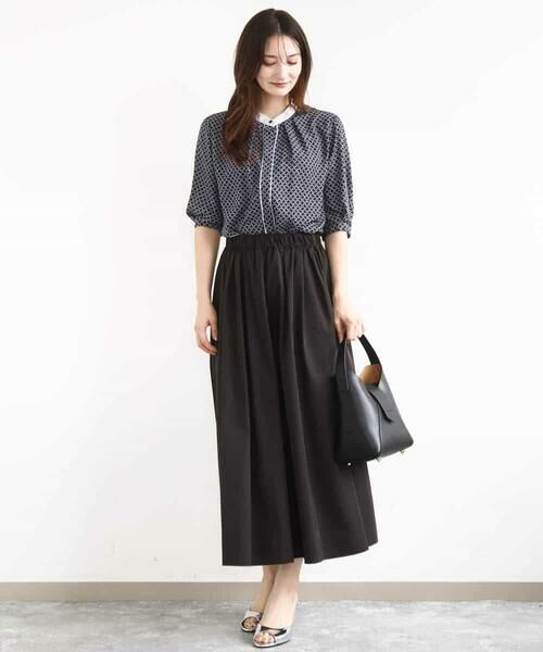 MK MICHEL KLEIN / エムケーミッシェルクラン シャツ・ブラウス | 幾何プリント配色ブラウス/接触冷感/洗える | 詳細4