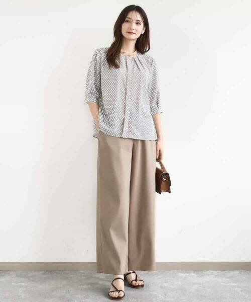 MK MICHEL KLEIN / エムケーミッシェルクラン シャツ・ブラウス | 幾何プリント配色ブラウス/接触冷感/洗える | 詳細6