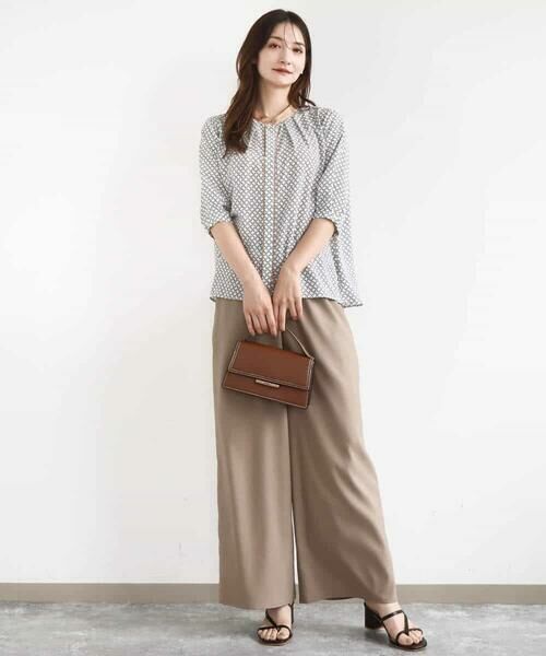 MK MICHEL KLEIN / エムケーミッシェルクラン シャツ・ブラウス | 幾何プリント配色ブラウス/接触冷感/洗える | 詳細7