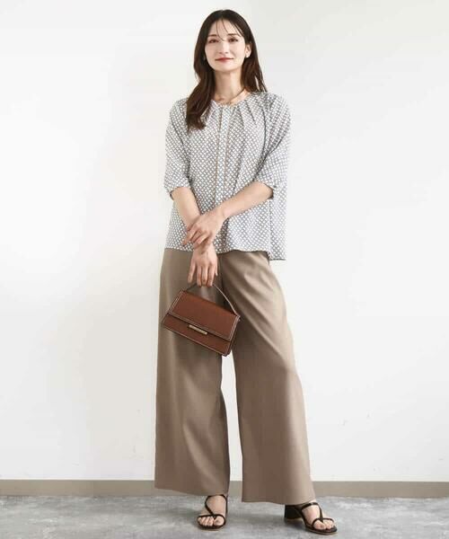 MK MICHEL KLEIN / エムケーミッシェルクラン シャツ・ブラウス | 幾何プリント配色ブラウス/接触冷感/洗える | 詳細8