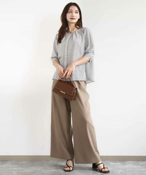 MK MICHEL KLEIN / エムケーミッシェルクラン シャツ・ブラウス | 幾何プリント配色ブラウス/接触冷感/洗える | 詳細9