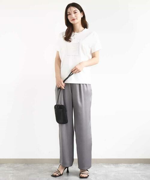 MK MICHEL KLEIN / エムケーミッシェルクラン カットソー | フレームロゴデザインTシャツ/UVカット/接触冷感/洗える | 詳細6