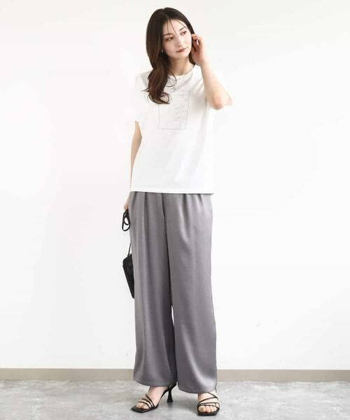 MK MICHEL KLEIN / エムケーミッシェルクラン カットソー | フレームロゴデザインTシャツ/UVカット/接触冷感/洗える | 詳細7