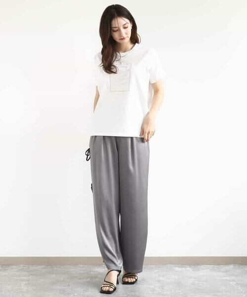 MK MICHEL KLEIN / エムケーミッシェルクラン カットソー | フレームロゴデザインTシャツ/UVカット/接触冷感/洗える | 詳細8