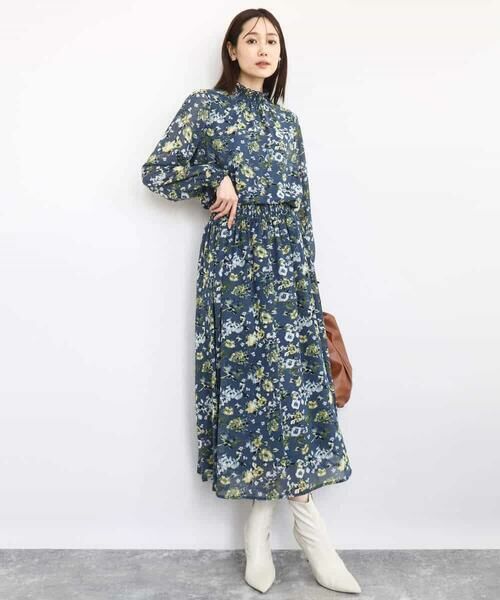 MK MICHEL KLEIN / エムケーミッシェルクラン シャツ・ブラウス | クラシックフラワープリント シフォンブラウス/洗える | 詳細11