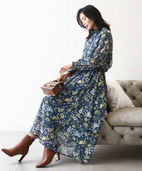 MK MICHEL KLEIN / エムケーミッシェルクラン シャツ・ブラウス | クラシックフラワープリント シフォンブラウス/洗える | 詳細15