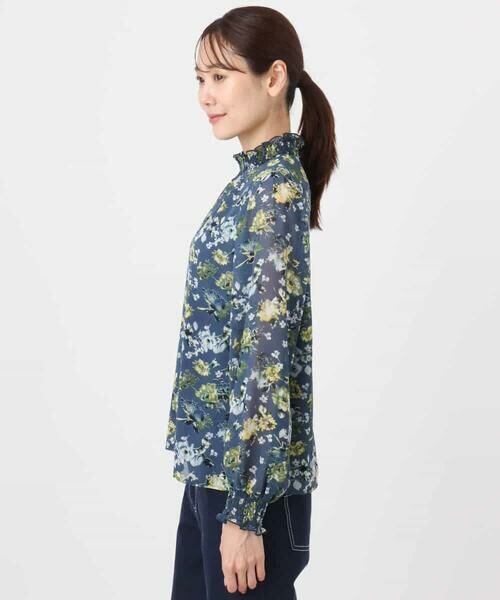 MK MICHEL KLEIN / エムケーミッシェルクラン シャツ・ブラウス | クラシックフラワープリント シフォンブラウス/洗える | 詳細17