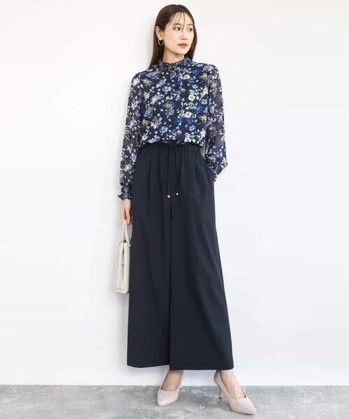 MK MICHEL KLEIN / エムケーミッシェルクラン シャツ・ブラウス | クラシックフラワープリント シフォンブラウス/洗える | 詳細3