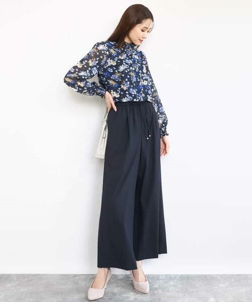 MK MICHEL KLEIN / エムケーミッシェルクラン シャツ・ブラウス | クラシックフラワープリント シフォンブラウス/洗える | 詳細4