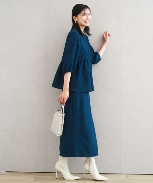 MK MICHEL KLEIN / エムケーミッシェルクラン シャツ・ブラウス | エンボス加工ペプラムブラウス/洗える | 詳細11