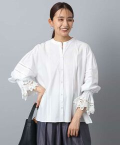 MK MICHEL KLEIN / エムケーミッシェルクラン シャツ・ブラウス | コットンレースブラウス/洗える