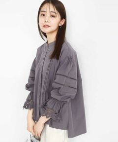 MK MICHEL KLEIN / エムケーミッシェルクラン シャツ・ブラウス | コットンレースブラウス/洗える