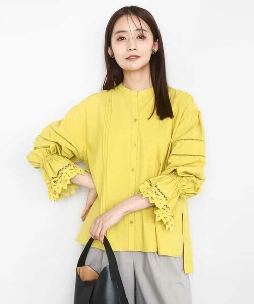 MK MICHEL KLEIN / エムケーミッシェルクラン シャツ・ブラウス | コットンレースブラウス/洗える | 詳細1