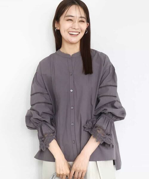 MK MICHEL KLEIN / エムケーミッシェルクラン シャツ・ブラウス | コットンレースブラウス/洗える | 詳細17