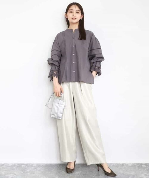 MK MICHEL KLEIN / エムケーミッシェルクラン シャツ・ブラウス | コットンレースブラウス/洗える | 詳細18