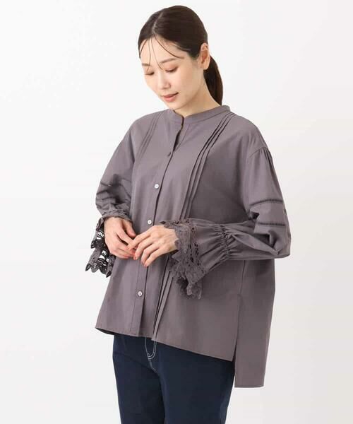 MK MICHEL KLEIN / エムケーミッシェルクラン シャツ・ブラウス | コットンレースブラウス/洗える | 詳細25