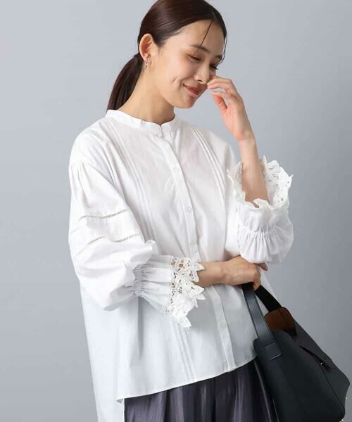 MK MICHEL KLEIN / エムケーミッシェルクラン シャツ・ブラウス | コットンレースブラウス/洗える | 詳細7