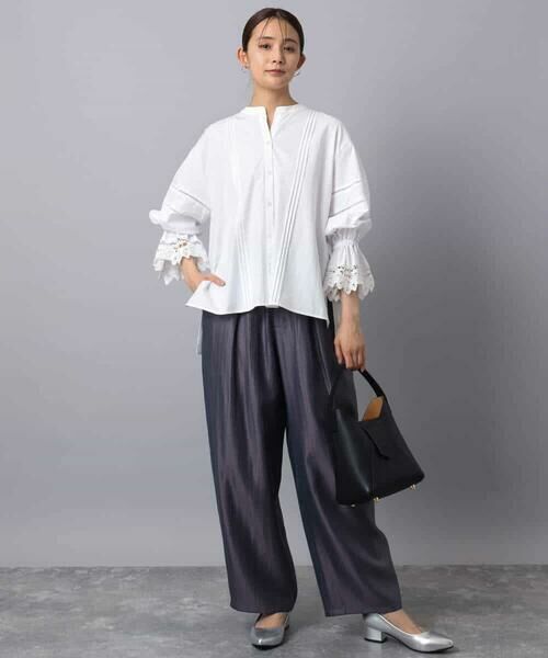 MK MICHEL KLEIN / エムケーミッシェルクラン シャツ・ブラウス | コットンレースブラウス/洗える | 詳細8