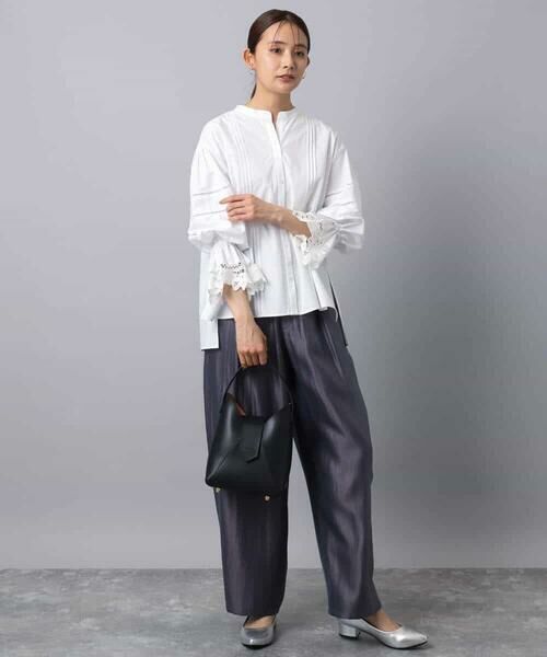 MK MICHEL KLEIN / エムケーミッシェルクラン シャツ・ブラウス | コットンレースブラウス/洗える | 詳細9