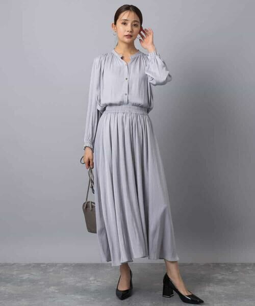 MK MICHEL KLEIN / エムケーミッシェルクラン シャツ・ブラウス | 起毛サテン スキッパーデザインブラウス/洗える | 詳細18