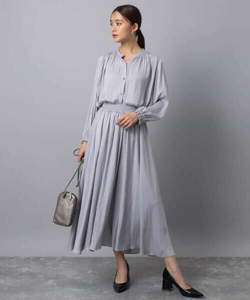 MK MICHEL KLEIN / エムケーミッシェルクラン シャツ・ブラウス | 起毛サテン スキッパーデザインブラウス/洗える | 詳細19