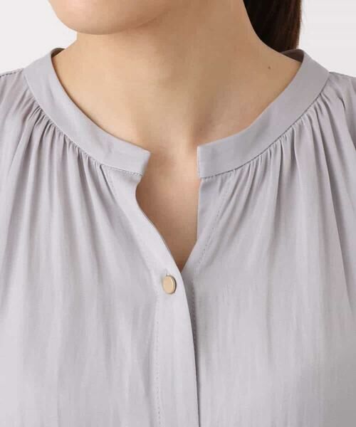 MK MICHEL KLEIN / エムケーミッシェルクラン シャツ・ブラウス | 起毛サテン スキッパーデザインブラウス/洗える | 詳細24