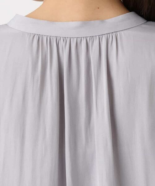 MK MICHEL KLEIN / エムケーミッシェルクラン シャツ・ブラウス | 起毛サテン スキッパーデザインブラウス/洗える | 詳細25